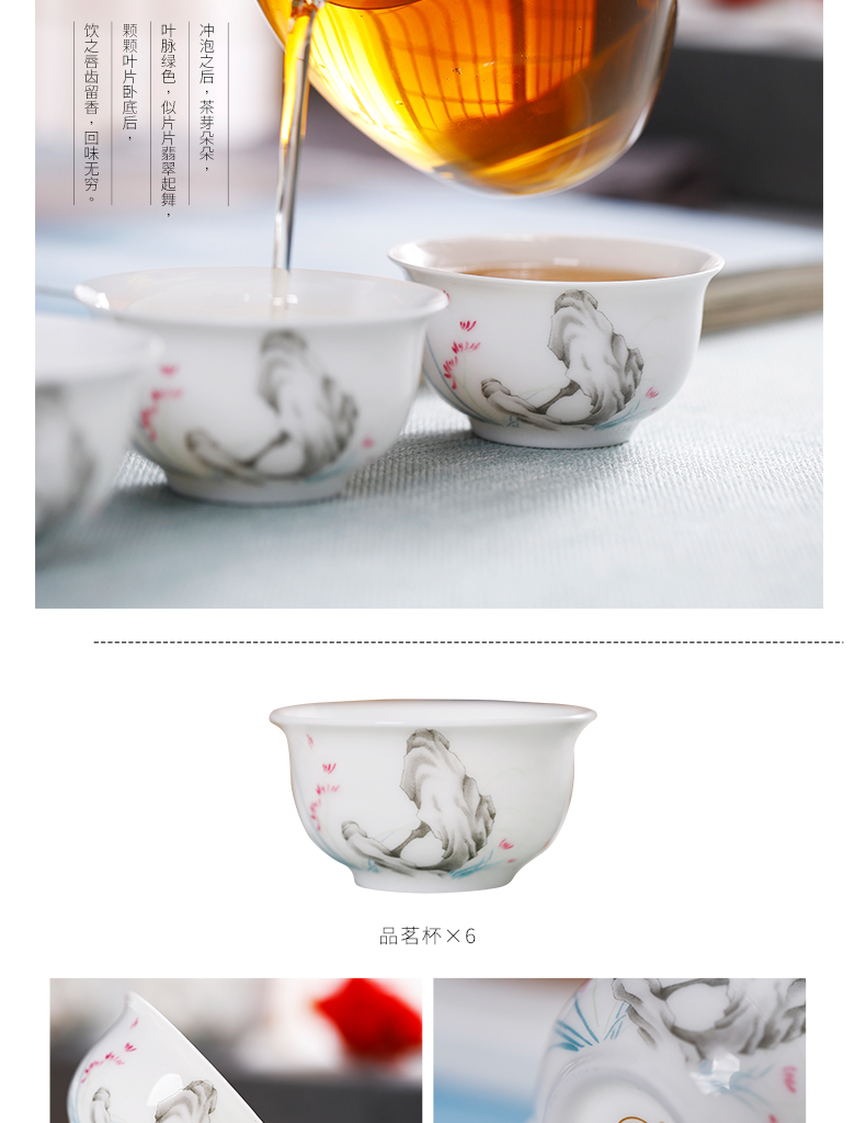 Chang south ceramics jewel hidden fuels the teapot tea tea cup eight white porcelain kung fu tea set