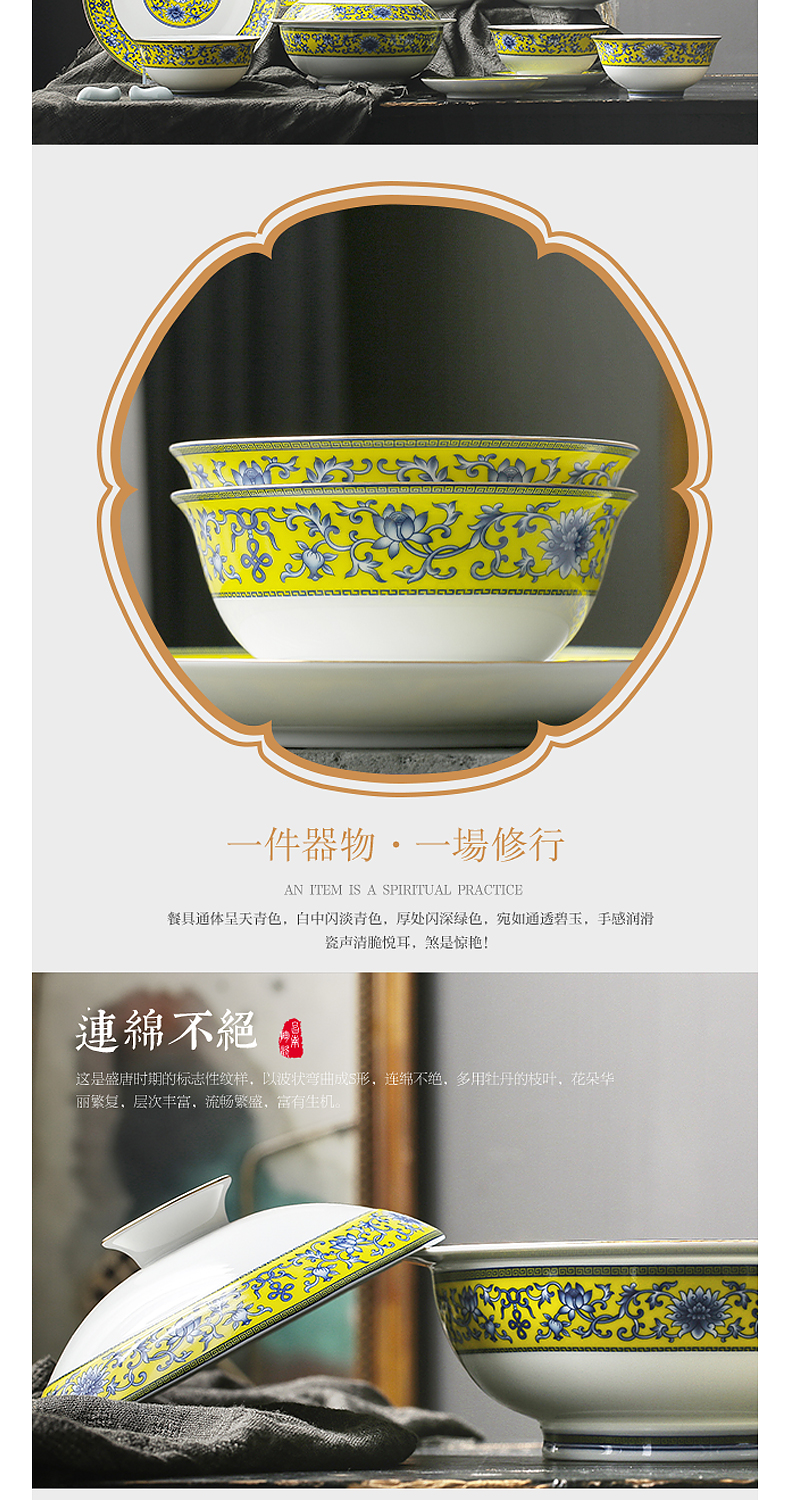 Chang south collection dishes household contracted jingdezhen ceramic tableware suit Chinese dishes chopsticks household composition