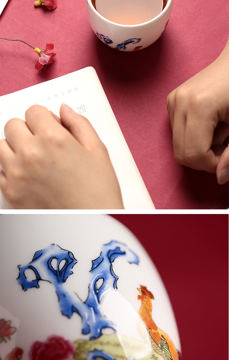 Chang south of jingdezhen ceramic cylinder cup chicken imitation the qing qianlong famille rose porcelain cup sample tea cup cup single CPU kung fu master