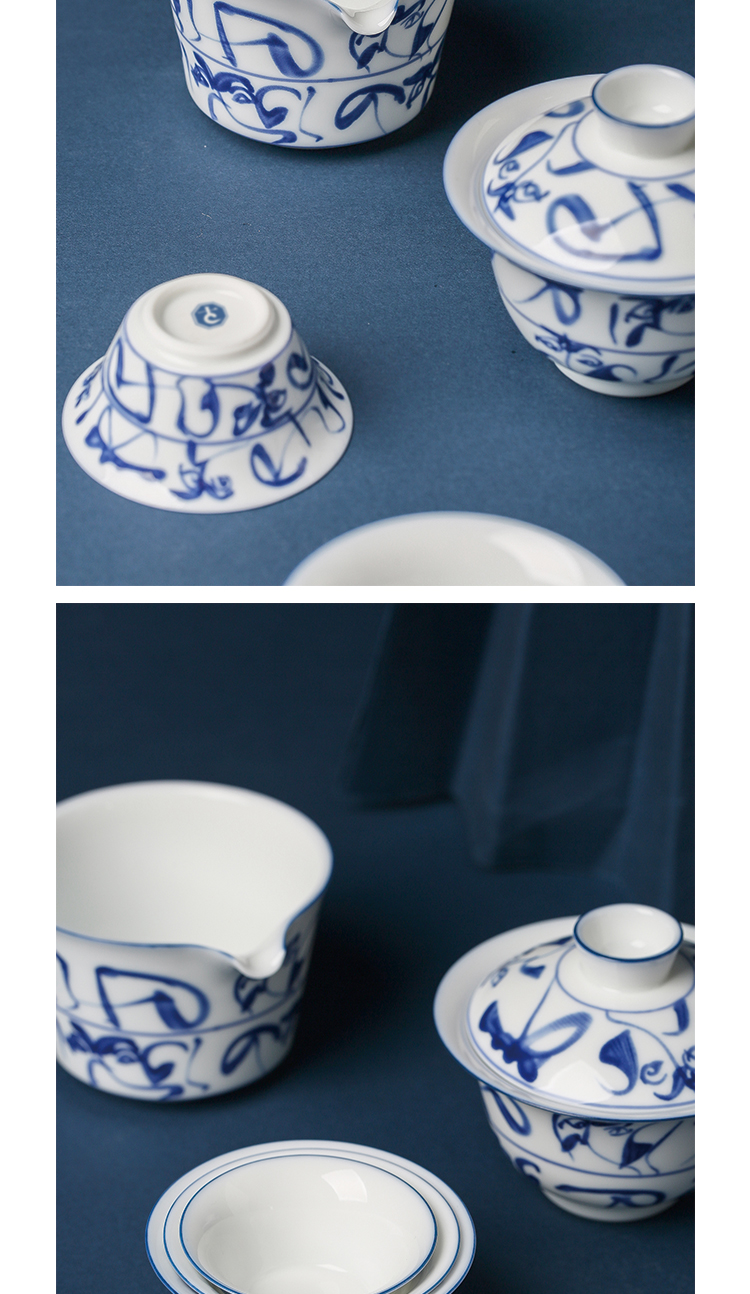 A prosperous south to crack A pot of three jingdezhen ceramic portable travel to business tea set