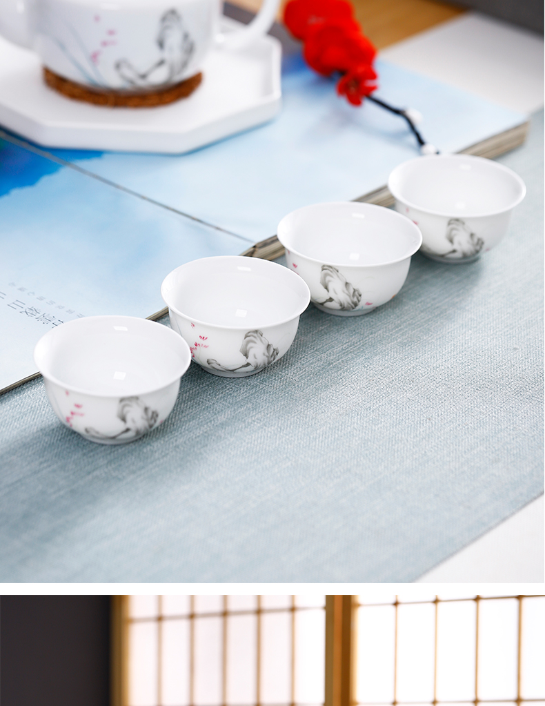 Chang south ceramics jewel hidden fuels the teapot tea tea cup eight white porcelain kung fu tea set