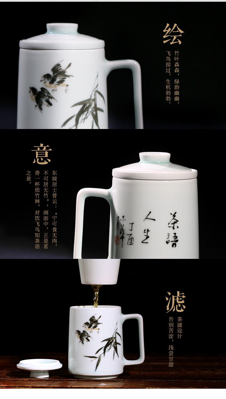 Master chang south porcelain made tea tea cup Chinese jingdezhen ceramic filter with cover office tea gift boxes