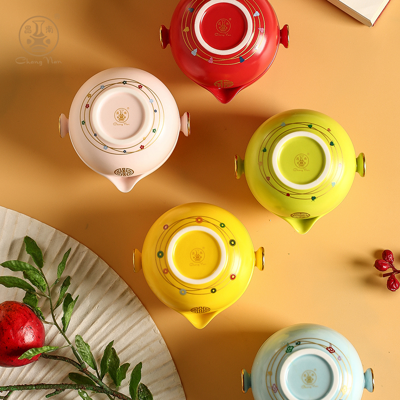 Chang south ceramics ferro, ShouXi travel goods crack cup portable a pot of a single mercifully tea set with a gift