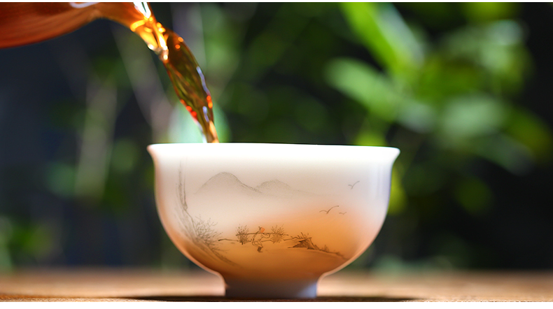 Chang nan kung fu tea cups of jingdezhen ceramic hand - made single cup cup a character large master sample tea cup bowl