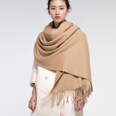 凯米尔酷超大羊毛围巾黑色女春秋冬季