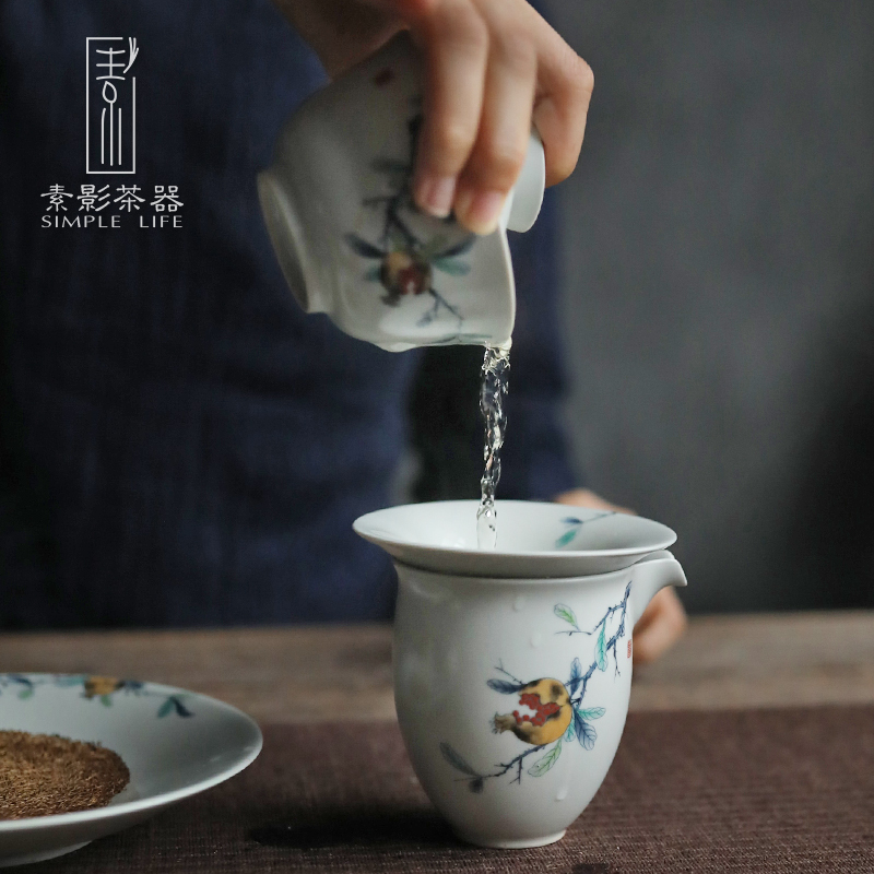 Make tea plain film only three tureen large single dehua checking ceramic cups restoring ancient ways is inferior smooth white pottery kung fu tea set