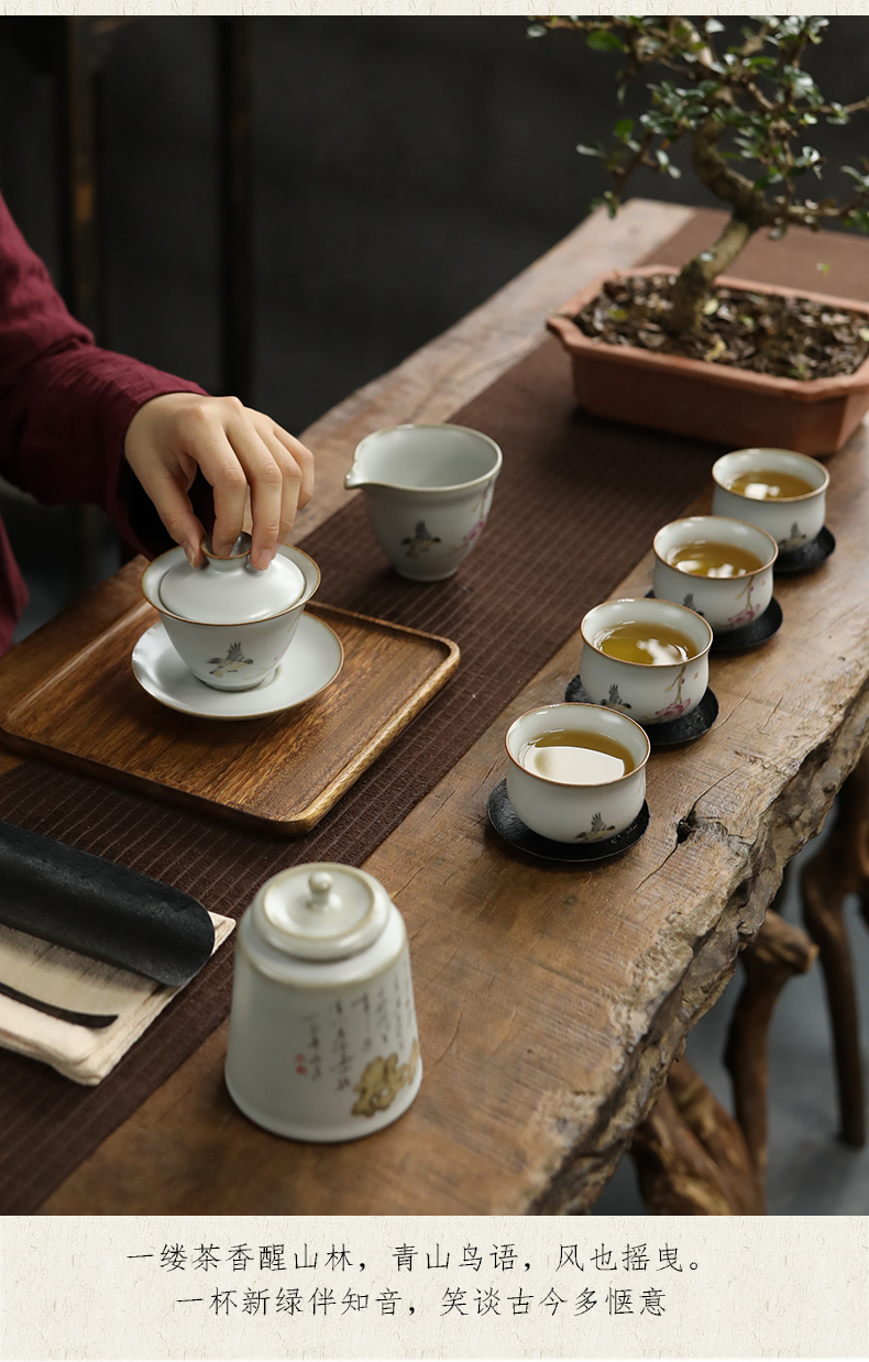 Restoring ancient ways, shadow your up household small ceramic ink seal tea caddy fixings storehouse RuTao POTS of primitive simplicity of old color