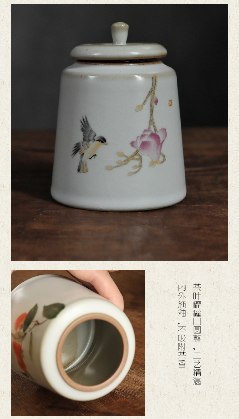 Restoring ancient ways, shadow your up household small ceramic ink seal tea caddy fixings storehouse RuTao POTS of primitive simplicity of old color