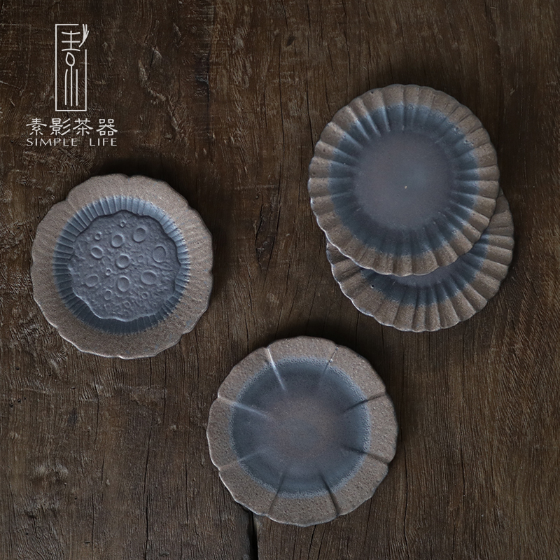 Plain film Japanese creative coarse pottery tea pad insulation gasket tea tea art accessories ceramic cup mat cup restoring ancient ways