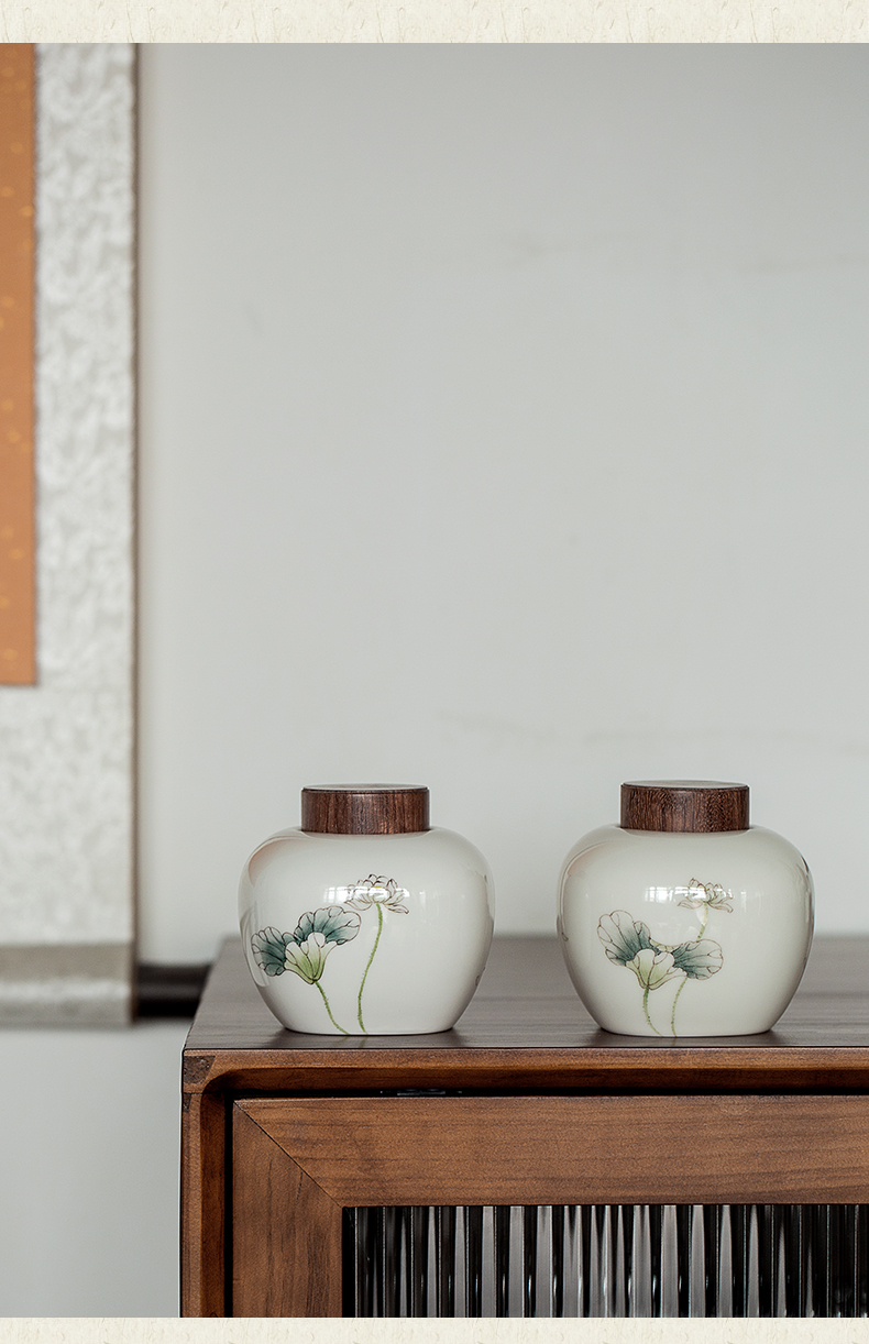 Plain film hand - made ceramic tea pot small portable portable sealed as cans household white porcelain tea pot storage tanks