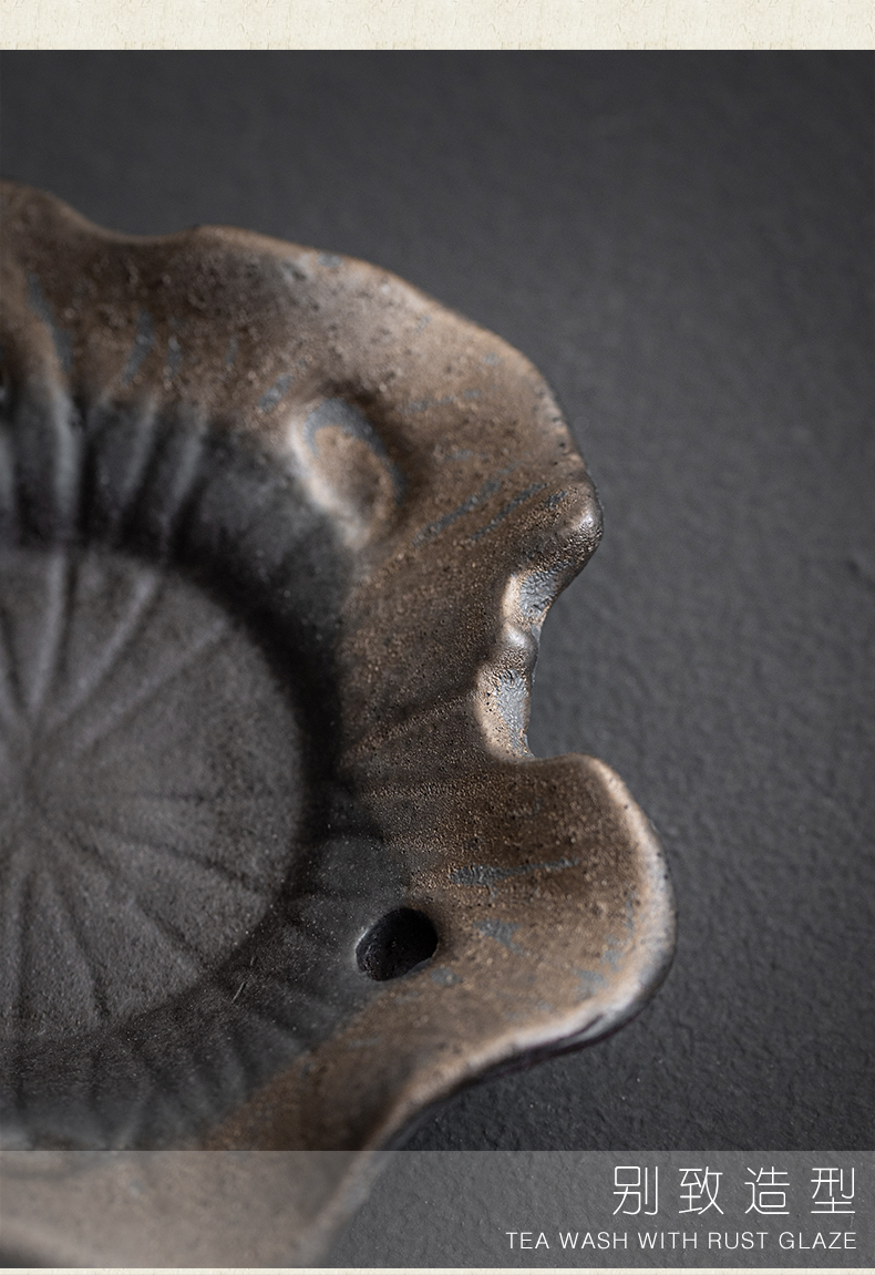 Plain film Japanese creative coarse pottery tea pad insulation gasket tea tea art accessories ceramic cup mat cup restoring ancient ways