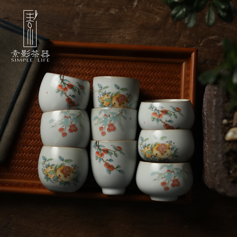 Plain film RuTao large individual cup of archaize master CPU open cups kung fu tea set sample tea cup large - capacity single CPU