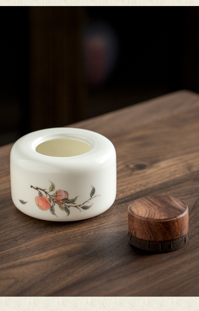 Plain film hand - made persimmon receives small caddy fixings creative tea warehouse household ceramic seal pot portable storage tanks