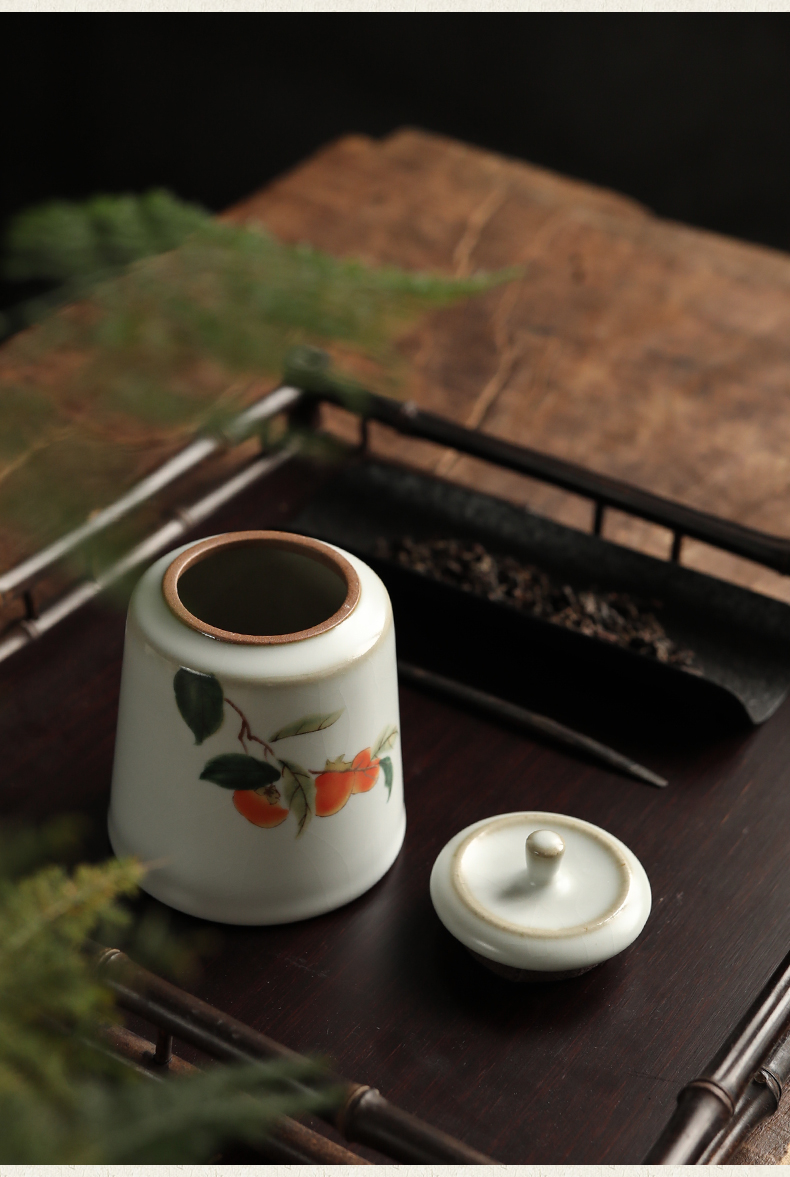 Restoring ancient ways, shadow your up household small ceramic ink seal tea caddy fixings storehouse RuTao POTS of primitive simplicity of old color