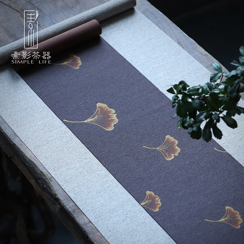 Suying silk waterproof tea mat cloth Tea cloth Tea table flag Japanese Zen tea flag Tea tablecloth Simple modern tea ceremony