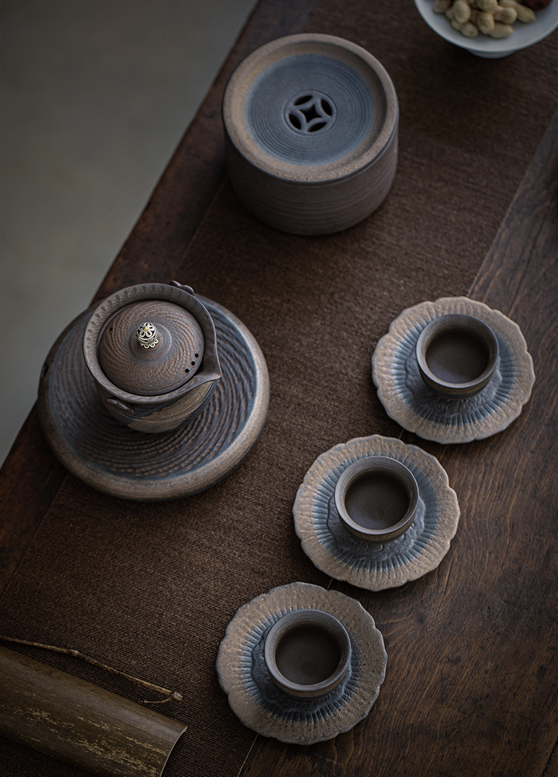 Plain film Japanese creative coarse pottery tea pad insulation gasket tea tea art accessories ceramic cup mat cup restoring ancient ways