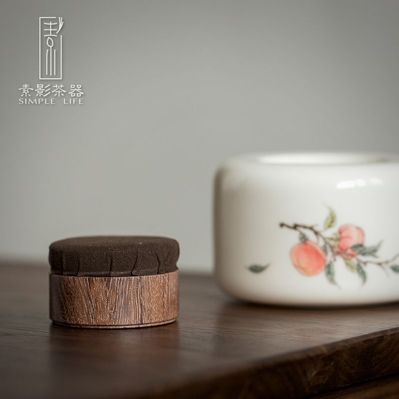 Plain film hand - made persimmon receives small caddy fixings creative tea warehouse household ceramic seal pot portable storage tanks