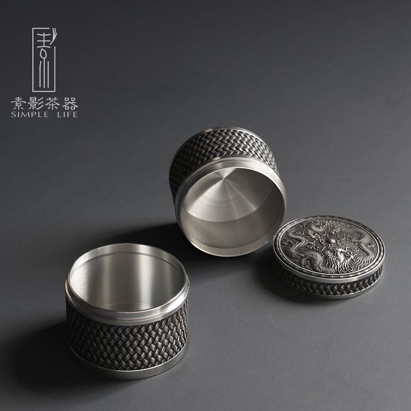 Plain film double tin trumpet caddy fixings metal circular seal tank creative relief dragon small POTS of tin as cans