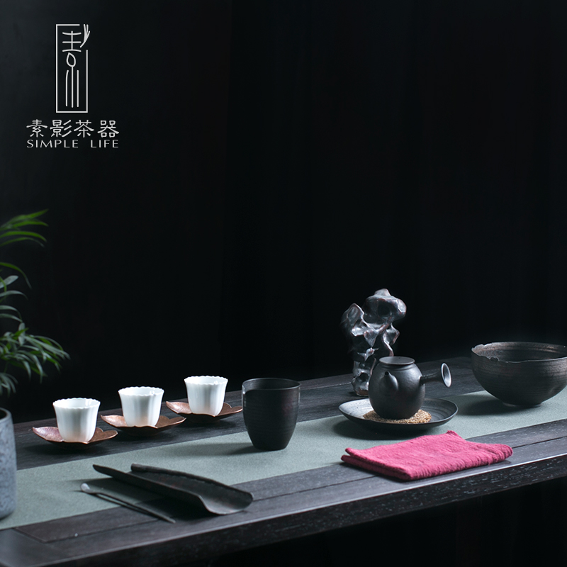 Plain film antique gold pot bearing coarse after dry plate store kettle holder by hand round tea Japanese tea tray