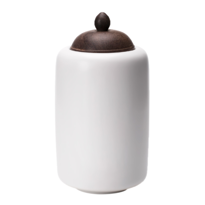 Plain film Japanese creative caddy fixings ceramic seal tank storage tanks tea taking simple wooden lid zero with tea