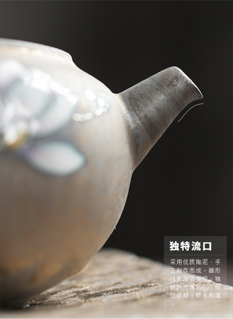 Plain film gold high temperature glaze coarse pottery teapot hand - made teapot filtering household with restoring ancient ways of zen single pot pot