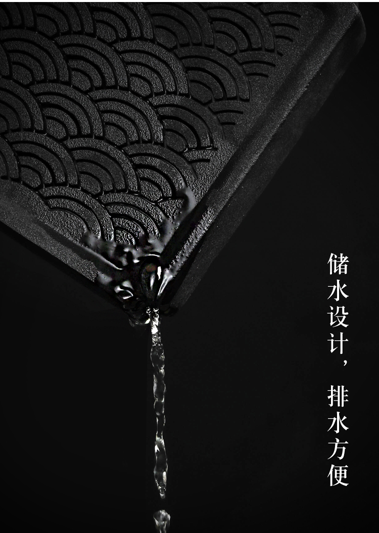 Plain film ceramic kung fu tea tray tea sets tea cup small household contracted dry terms Taiwan Japanese portable black pottery