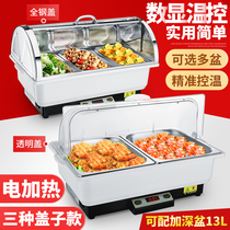 Promotional square flip-top buffet food stove hotel Buffy stove visual breakfast stove electric heating insulation tableware