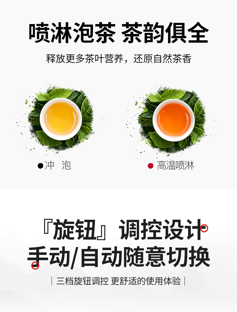 志高 全自动电热喷淋式煮茶器 1L 一壶三用 图5