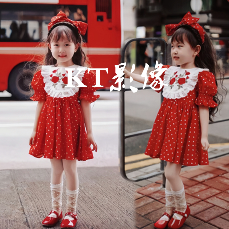 Girls Retro Hong Kong Style 8090S Theme Photo Kidsren's Stage Modern Catwalk Model Competition Performance Costume