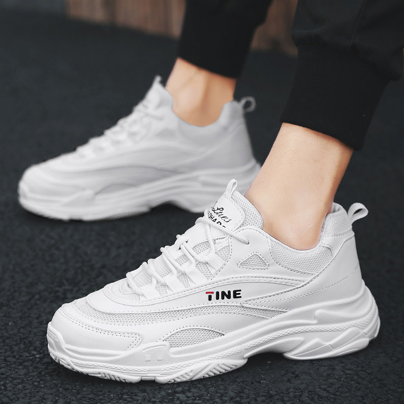 2022 new summer men's shoes breathable trendy men sports casual heightening 100 lap old daddy small white deodorant sneakers