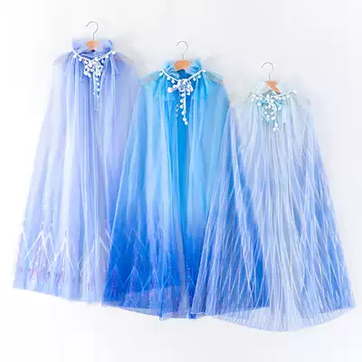 Children's princess dress up Blue cloak Frozen Princess Cloak Isabel Snow White Shawl jacket