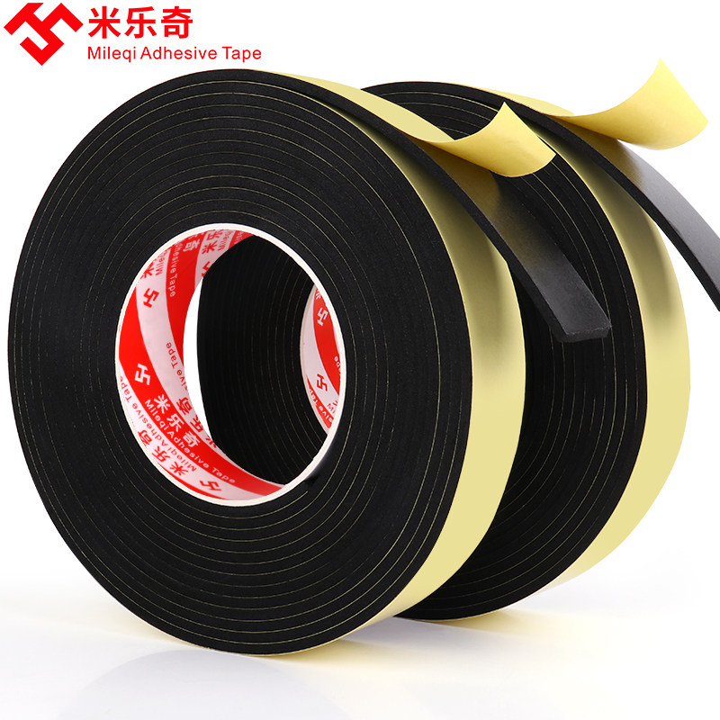 Strong adhesive force EVA black sponge single-sided adhesive tape shockproof anti-crash foam adhesive tape 1-3mm thick mechanical shockproof leg gasket electromechanical cabinet case with window seal abrasion resistant high adhesive sponge adhesive tape