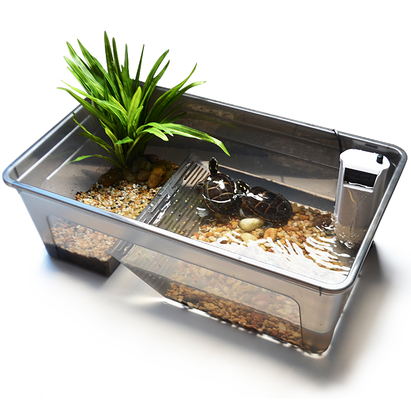 Turtle tank with drying platform medium and large villa water and land tank household Brazilian tortoise snapping turtle special tank for raising turtles