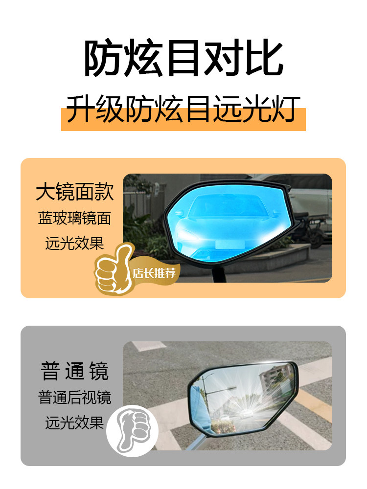 Wholesale applicable to No.9 Mavericks UY rearview mirror AOS4/7PLUS enlarged version carbon fiber pattern HD blue light anti-glare