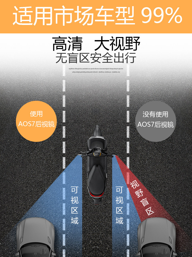 Wholesale applicable to No.9 Mavericks UY rearview mirror AOS4/7PLUS enlarged version carbon fiber pattern HD blue light anti-glare