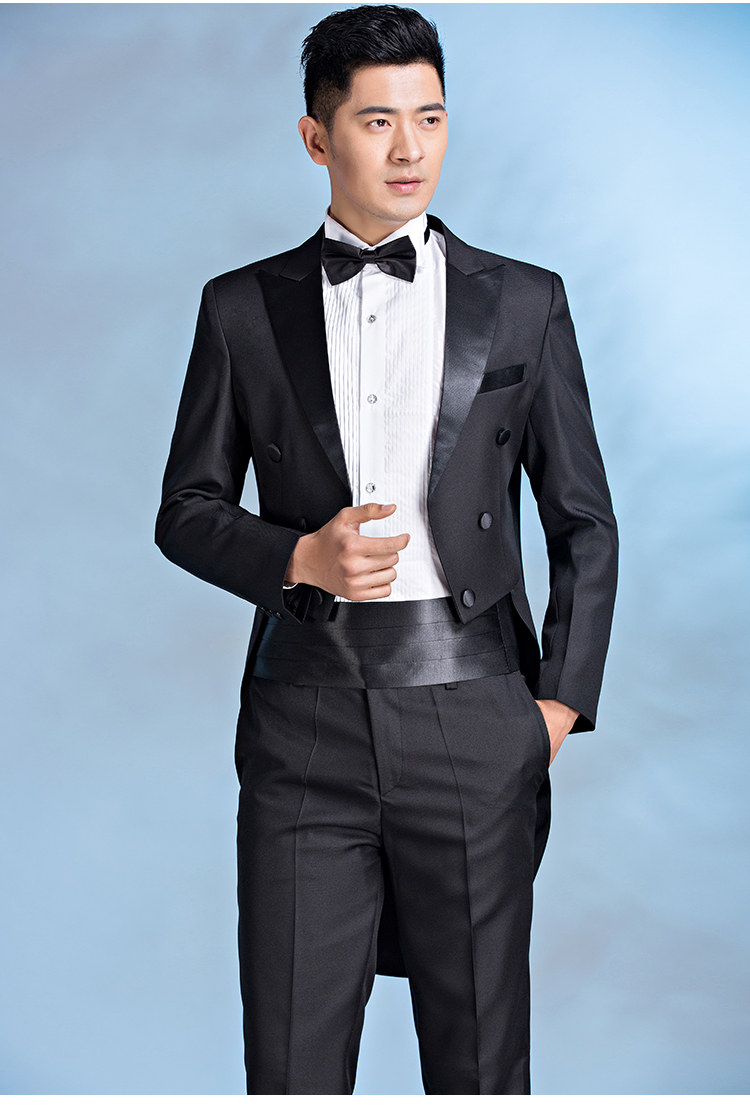 Bộ đồ tuxedo phù hợp với nam chỉ huy sân khấu biểu diễn ảo thuật chủ tiệc cưới bộ vest nam trẻ trung