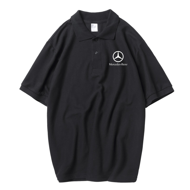 Summer xe biểu tượng Mercedes 4S cửa hàng quần áo làm việc nửa tay áo dave t-shirt polo tùy chỉnh của nam giới và phụ nữ