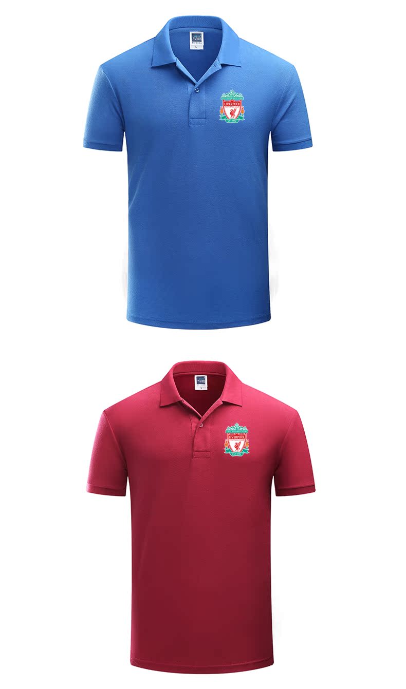 Liverpool Liverpool Club Đội ngũ huấn luyện bóng đá Áo thun nam vô địch Áo thun ngắn tay mùa hè - Polo áo polo
