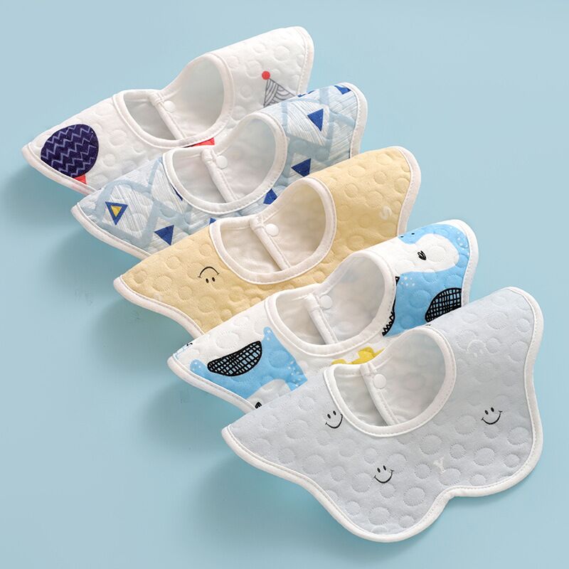 Baby bib waterproof pure cotton spring autumn newborn purse anti-puff milk winter 360-degree rotating baby saliva towel