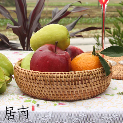 Vietnamese rattan fruit plate, egg, bamboo storage basket, snack, straw storage basket, woven fruit basket, living room home