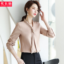 Professional clothes shirt women Spring and Autumn retro port flavor design sense niche temperament base shirt thin and versatile shirt Women