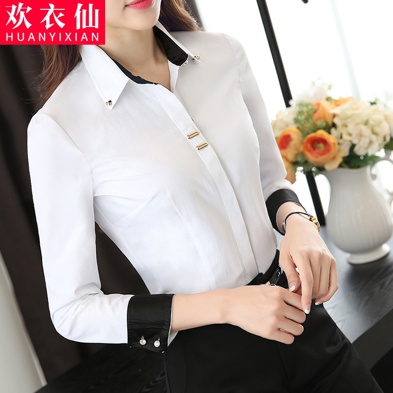 White shirt women's spring and autumn new fashion western style professional wear formal dress interview suit with bottoming shirt white shirt