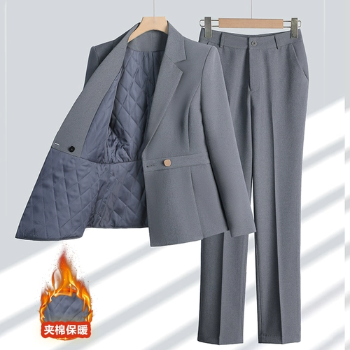 Стеганый пиджак классического кроя, осеннее ювелирное украшение для работы, увеличенная толщина