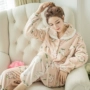 Đồ ngủ nhung san hô mới cho nữ mùa thu và mùa đông Phiên bản Hàn Quốc của bộ phim hoạt hình ngọt ngào flannel phần mỏng phục vụ nhà giản dị hình ảnh đồ bộ kiểu