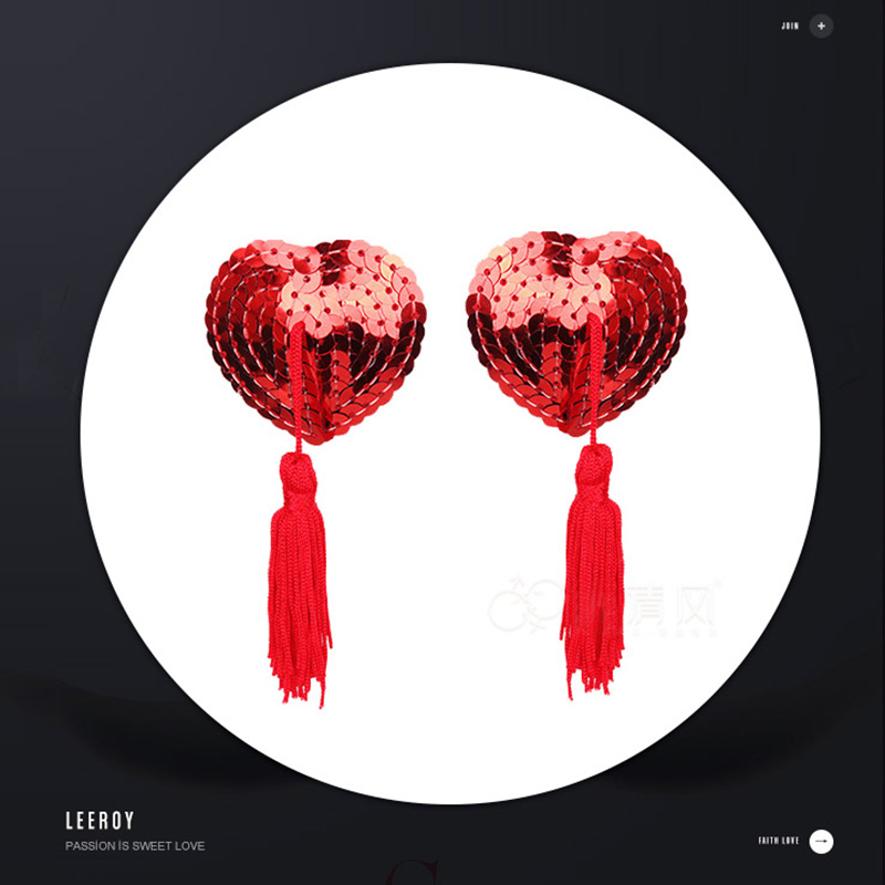 Fei Mu sexy chest patch erotic lingerie accessories tassel invisible intimate shaped nipple sticker passion supplies uniform set woman