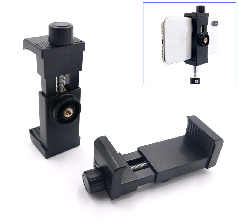 Mobile phone holder accessories screw fixing clip head shooting video outdoor live selfie stick tripod universal