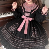 Оригинальное кремовое платье, стенд, стиль Лолита, с вышивкой, Lolita OP