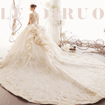 Letty Ruo Galaxy high lord wedding dress 2021 new bridal tail luxury heavy industry dress niche design