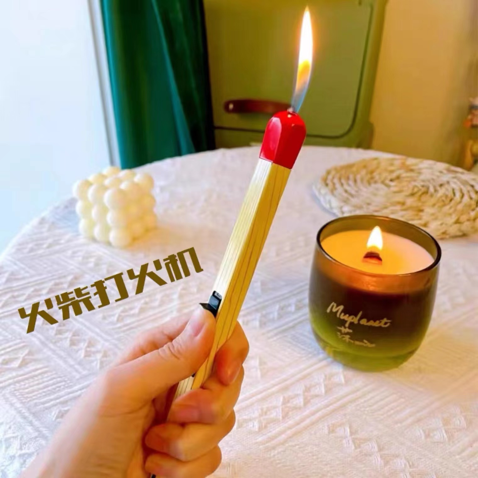 Cartoon Cute match Creative windproof inflatable matchstick Lighter Fragrant lighter Super Long Handle Point Gas-Taobao