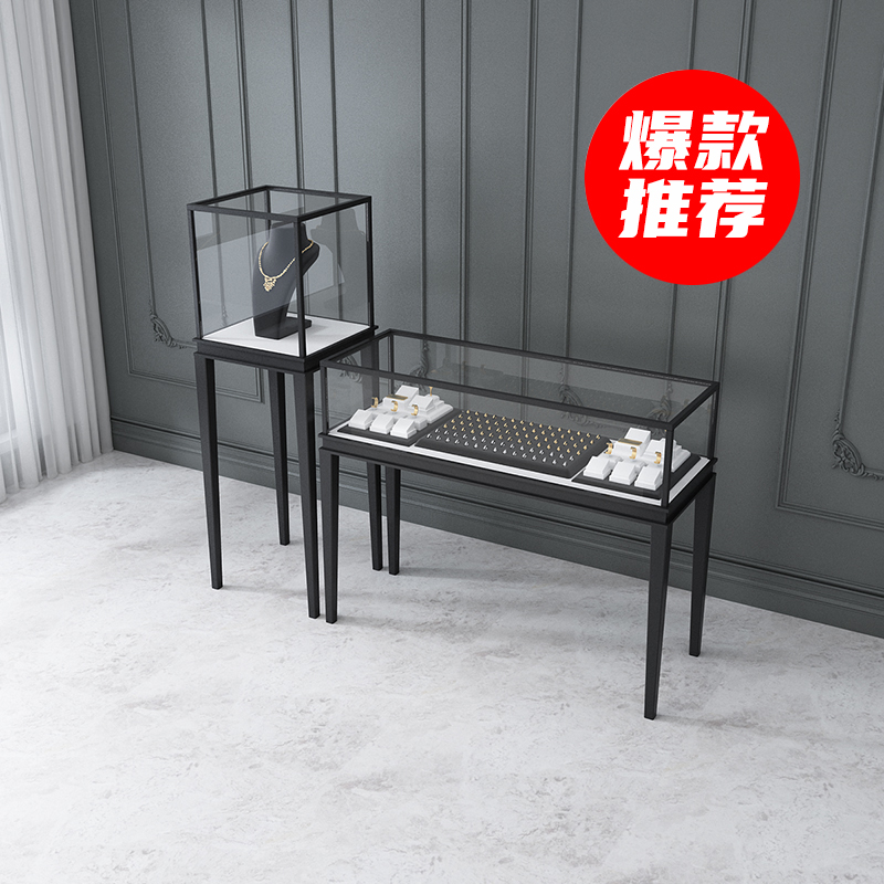 Jewelry display cabinet glass transparent jewelry counter wedding shop photo album watch cabinet jewelry clothing shop customization